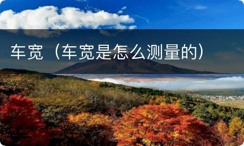 车宽（车宽是怎么测量的）