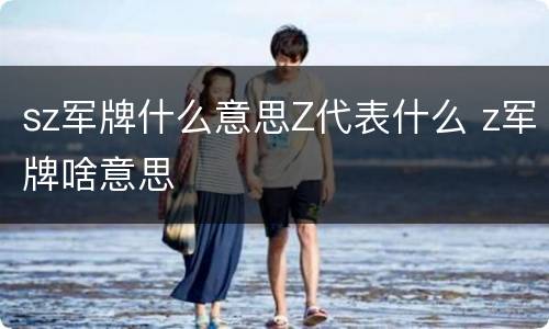 sz军牌什么意思Z代表什么 z军牌啥意思