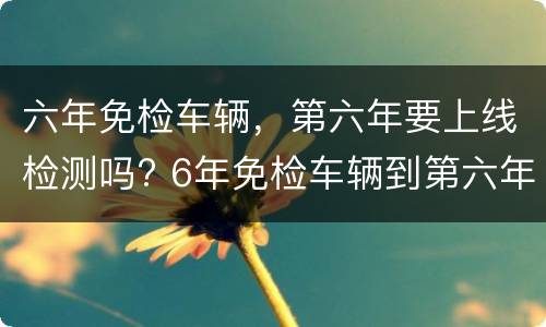六年免检车辆，第六年要上线检测吗? 6年免检车辆到第六年需要上线检测吗