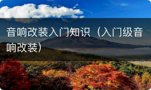音响改装入门知识（入门级音响改装）