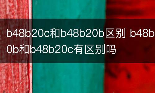 b48b20c和b48b20b区别 b48b20b和b48b20c有区别吗