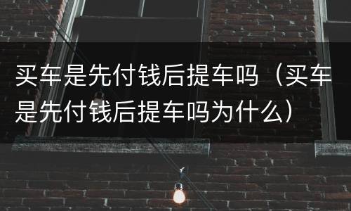 买车是先付钱后提车吗（买车是先付钱后提车吗为什么）