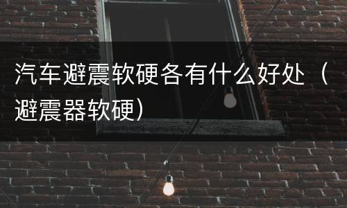 汽车避震软硬各有什么好处（避震器软硬）