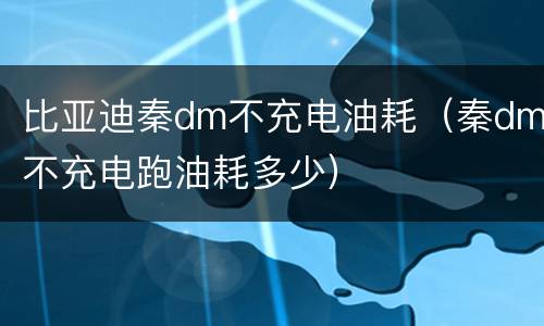 比亚迪秦dm不充电油耗（秦dm不充电跑油耗多少）