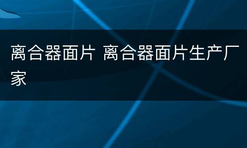 离合器面片 离合器面片生产厂家