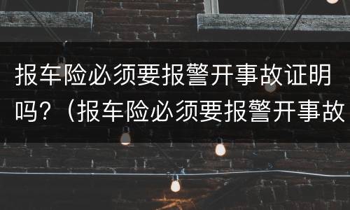 报车险必须要报警开事故证明吗?（报车险必须要报警开事故证明吗）