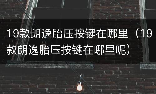 19款朗逸胎压按键在哪里（19款朗逸胎压按键在哪里呢）