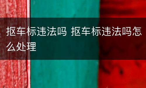 抠车标违法吗 抠车标违法吗怎么处理