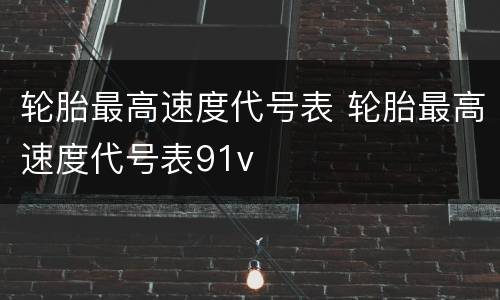 轮胎最高速度代号表 轮胎最高速度代号表91v