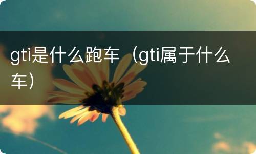 gti是什么跑车（gti属于什么车）
