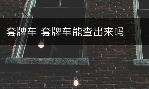 套牌车 套牌车能查出来吗