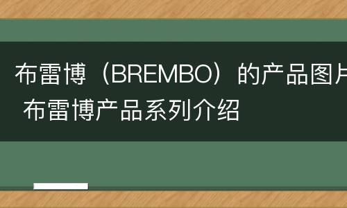 布雷博（BREMBO）的产品图片 布雷博产品系列介绍