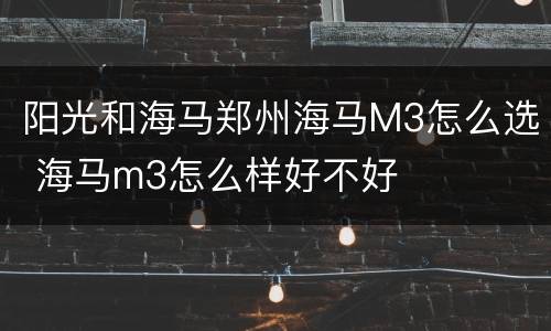 阳光和海马郑州海马M3怎么选 海马m3怎么样好不好