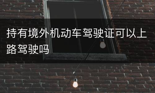 持有境外机动车驾驶证可以上路驾驶吗