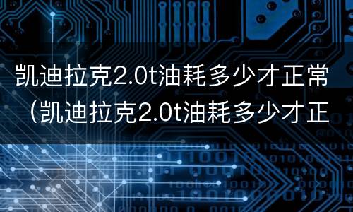 凯迪拉克2.0t油耗多少才正常（凯迪拉克2.0t油耗多少才正常开）
