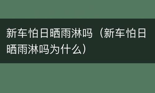 新车怕日晒雨淋吗（新车怕日晒雨淋吗为什么）
