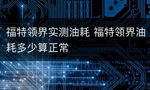 福特领界实测油耗 福特领界油耗多少算正常