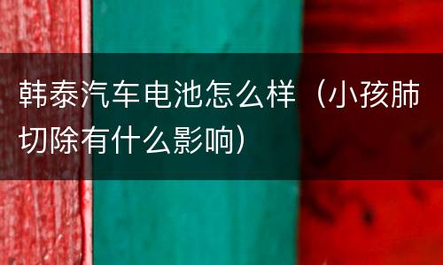韩泰汽车电池怎么样（小孩肺切除有什么影响）