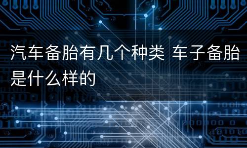 汽车备胎有几个种类 车子备胎是什么样的