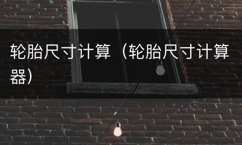 轮胎尺寸计算（轮胎尺寸计算器）