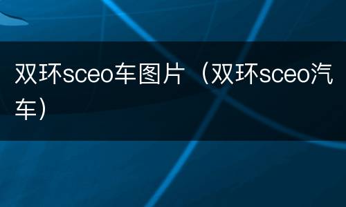 双环sceo车图片（双环sceo汽车）