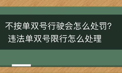 不按单双号行驶会怎么处罚？ 违法单双号限行怎么处理