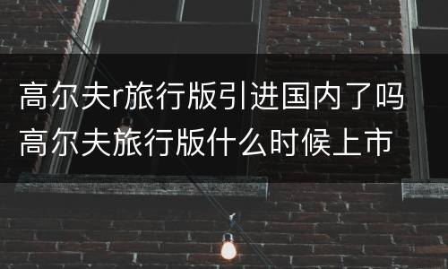 高尔夫r旅行版引进国内了吗 高尔夫旅行版什么时候上市