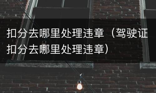 扣分去哪里处理违章（驾驶证扣分去哪里处理违章）