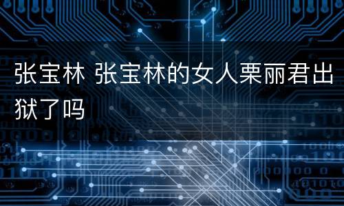 张宝林 张宝林的女人栗丽君出狱了吗