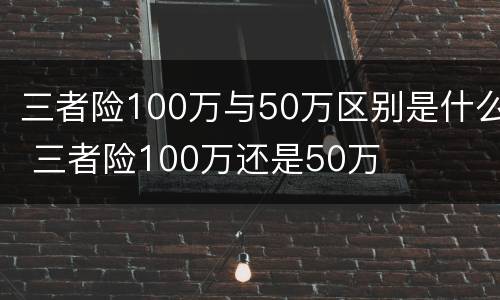 三者险100万与50万区别是什么 三者险100万还是50万