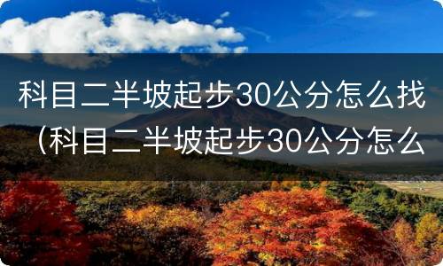 科目二半坡起步30公分怎么找（科目二半坡起步30公分怎么找视频）