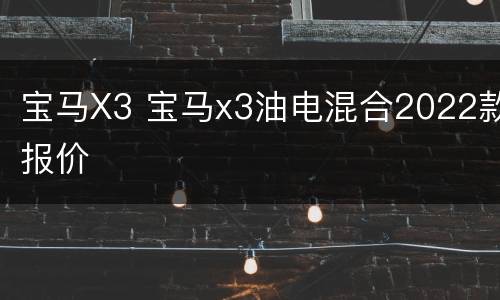 宝马X3 宝马x3油电混合2022款报价