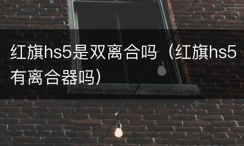 红旗hs5是双离合吗（红旗hs5有离合器吗）