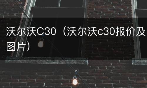 沃尔沃C30（沃尔沃c30报价及图片）