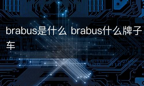 brabus是什么 brabus什么牌子车