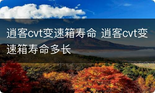 逍客cvt变速箱寿命 逍客cvt变速箱寿命多长