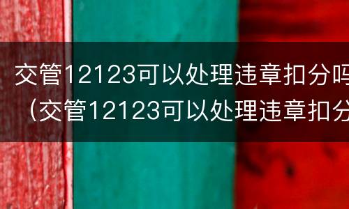 交管12123可以处理违章扣分吗（交管12123可以处理违章扣分吗贴吧）