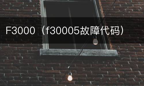 F3000（f30005故障代码）