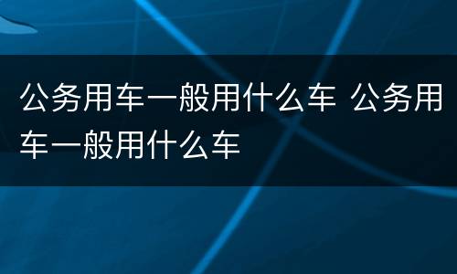 公务用车一般用什么车 公务用车一般用什么车