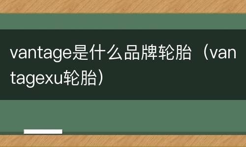 vantage是什么品牌轮胎（vantagexu轮胎）