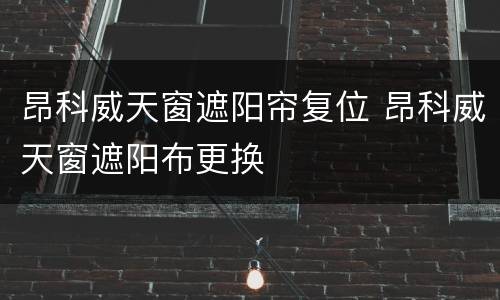 昂科威天窗遮阳帘复位 昂科威天窗遮阳布更换