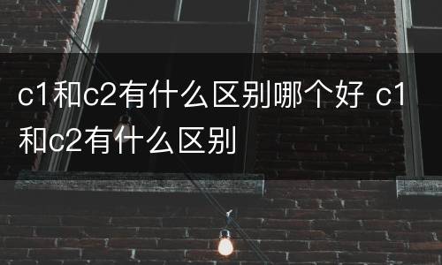 c1和c2有什么区别哪个好 c1 和c2有什么区别