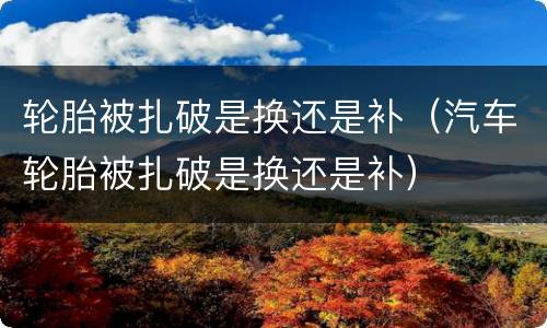 轮胎被扎破是换还是补（汽车轮胎被扎破是换还是补）
