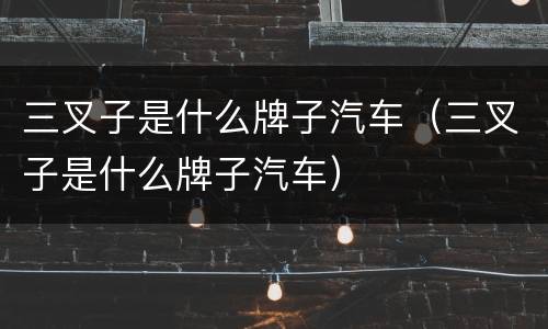 三叉子是什么牌子汽车（三叉子是什么牌子汽车）