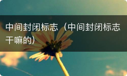 中间封闭标志（中间封闭标志干嘛的）