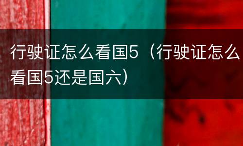 行驶证怎么看国5（行驶证怎么看国5还是国六）