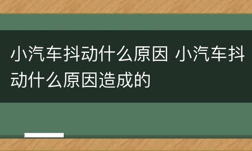 小汽车抖动什么原因 小汽车抖动什么原因造成的