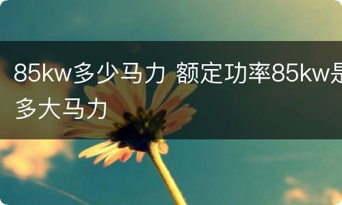 85kw多少马力 额定功率85kw是多大马力