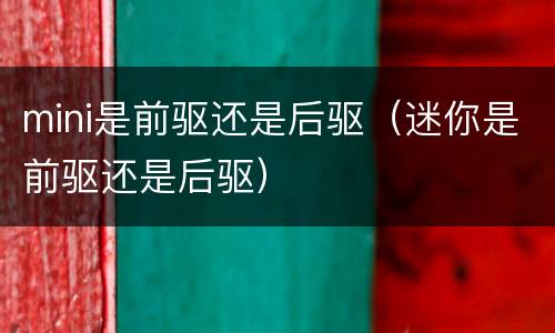 mini是前驱还是后驱（迷你是前驱还是后驱）