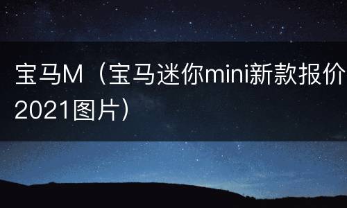 宝马M（宝马迷你mini新款报价2021图片）